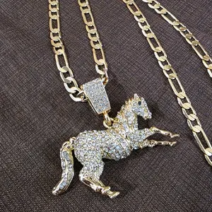 Horse gold plated necklace