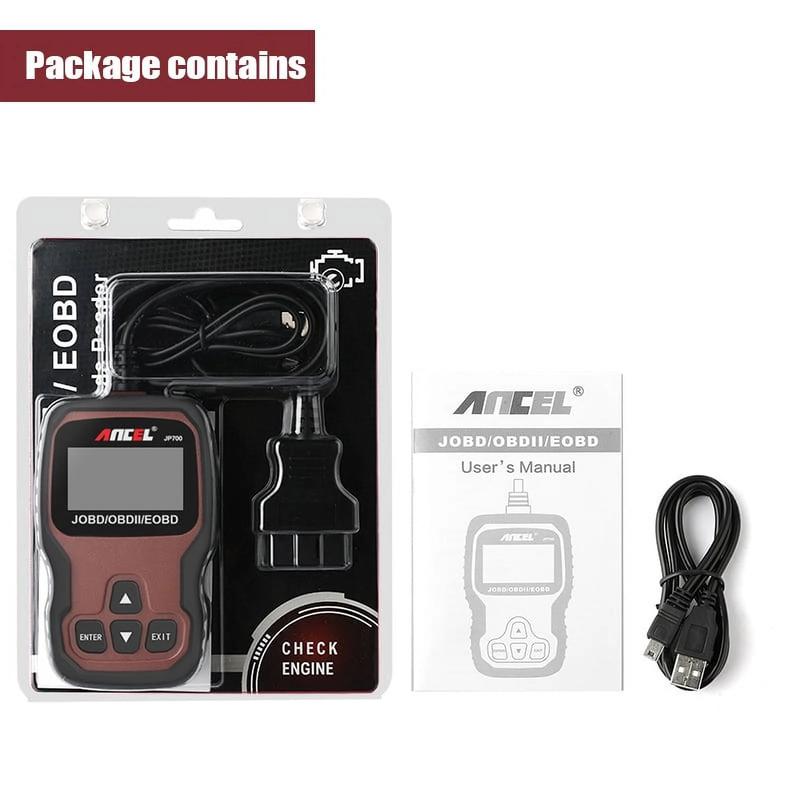ANCEL JP700 Japanese Car Code Reader JOBD Scanner, Automotive Diagnostic Tool, Check Engine Light OBDII Diagnostic Scan Tool Turn off MIL for Toyota, Nissan, Mazda, Honda, Suzuki, Subaru, Daihatsu, Mitsubishi