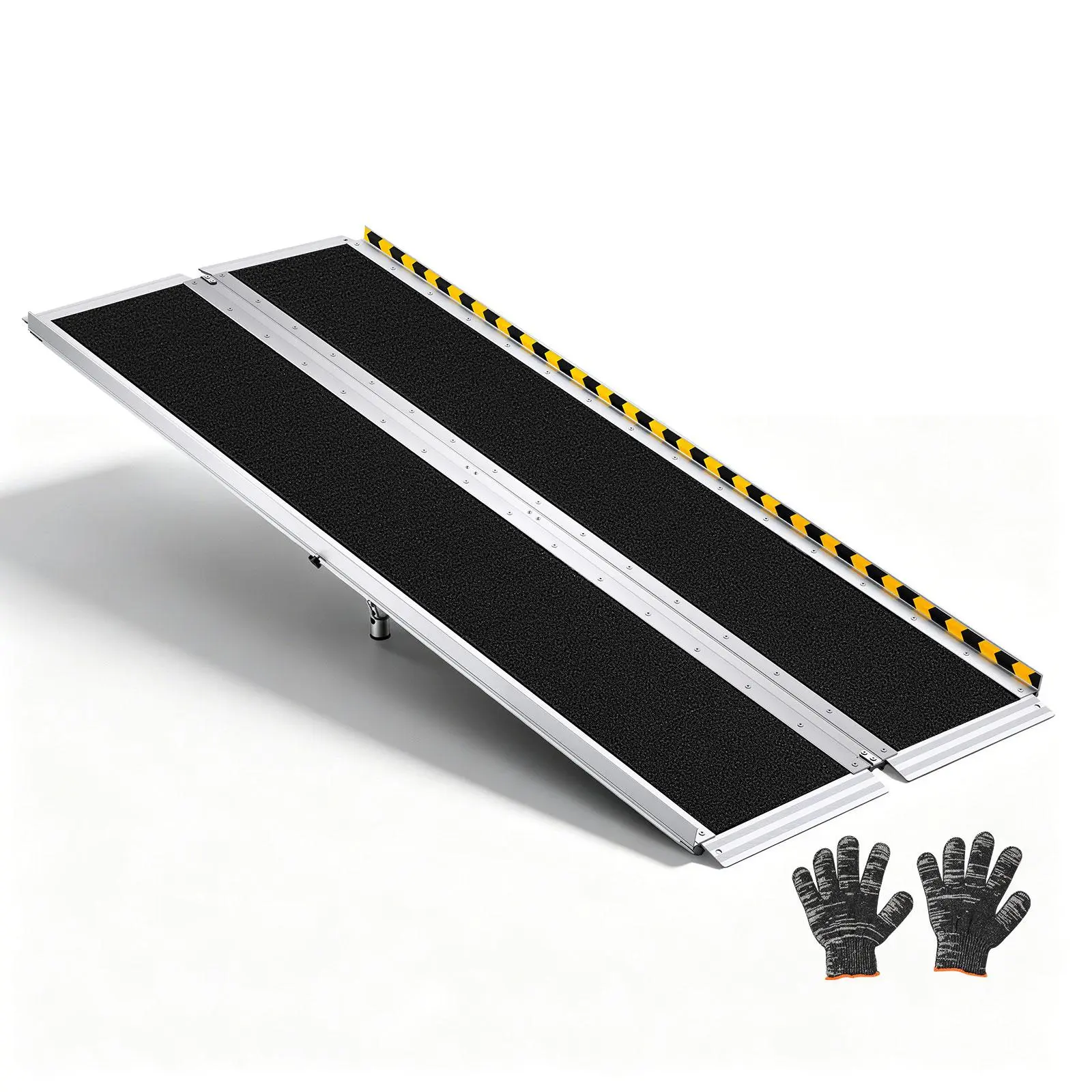 【BackToSchool】VEVOR Portable Wheelchair Ramp, 6FT, Non-Slip Aluminum Folding Handicap Ramp for Wheelchair, 800 lbs Capacity, Door Threshold Ramps for Home Steps, Stairs, Entry, Threshold, Doorways, Scooter, Curbs