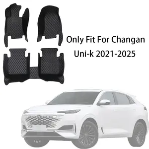 Full Set Nappa PU Leather Car Floor Mat For Changan Uni-k 2021-2025 Front And Rear Cushion Slip-Resistant Wear-Resistant Auto Interior Accessories