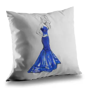 Begin Home Decor C1PT1414L3HA3C 14 x 14 in. Lady in Dress Gray Bedroom Poly Twill Throw Pillow Insert