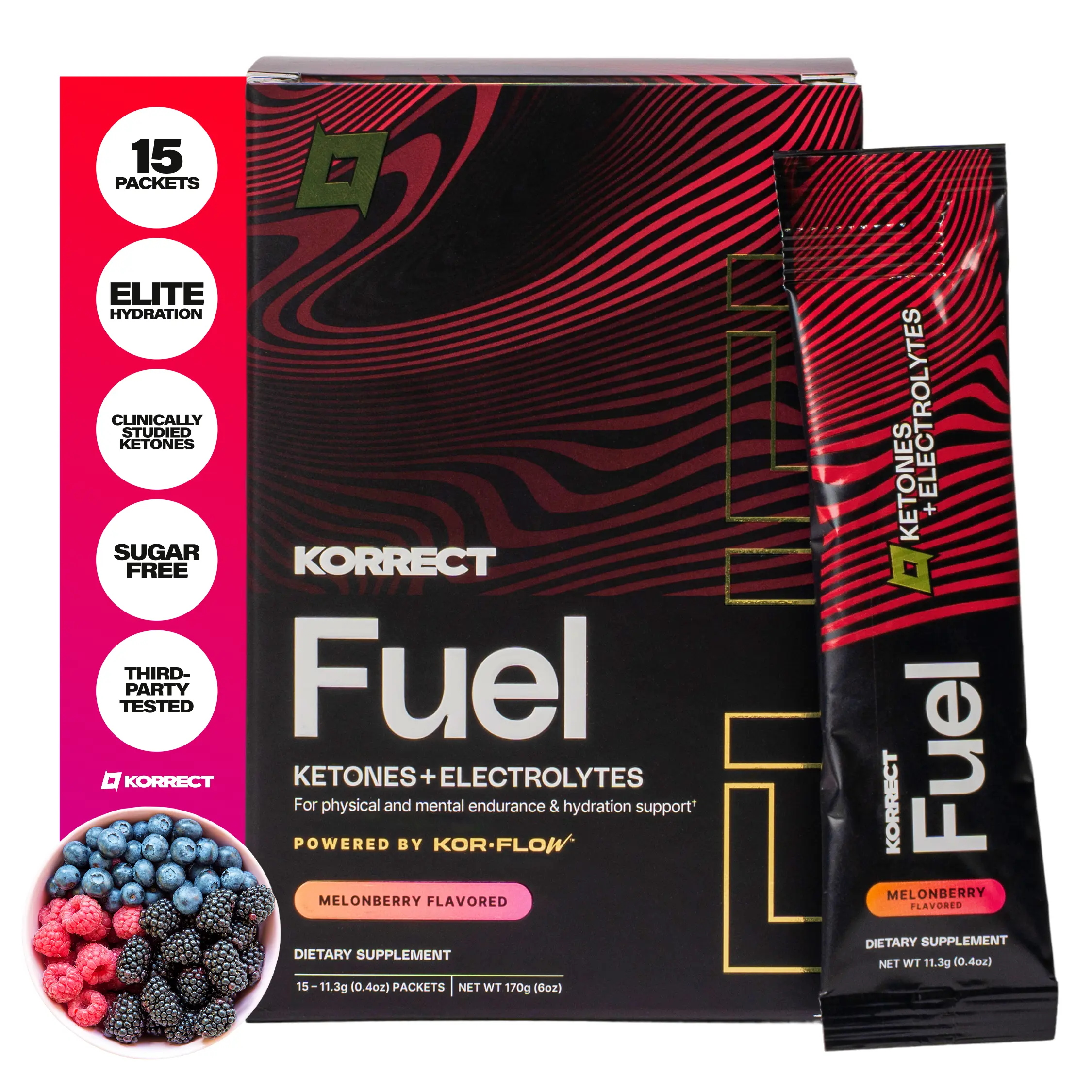 Korrect Fuel Korrect Fuel™ Ketones + Electrolytes Melonberry Flavor - US Fitness ...