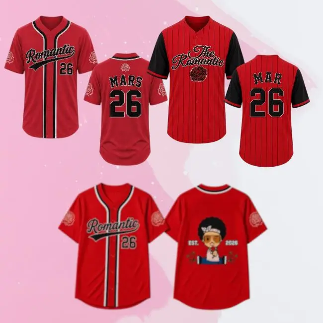Romantic Concert Baseball Jersey, Red Rose Graphic Button Down Shirt, Music Fan Festival Outfit, Unisex Sports Jersey #ConcertStyle #RoseGraphic #FestivalWear #BaseballJersey