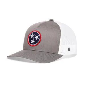 Tennessee Flag Trucker Hat  |  Gray-White TN Snapback