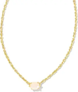 Kendra Scott Cailin Crystal Pendant Necklace Gold White Iridescent Crystal 9608803557