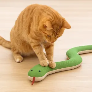 Interactive Cat Toy 1 count toy Snake 14.5 Inches, Soft Wrinkled Fabric with Sound, Durable Indoor Play for Kittens and Adult Cats, Perfect Gift Idea