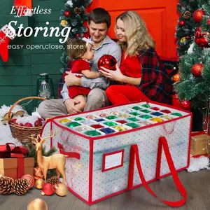 Christmas tree storage bag heavy-duty tear resistant 600D Oxford reinforced handle double zipper large opening external pocket extra large activity bag.