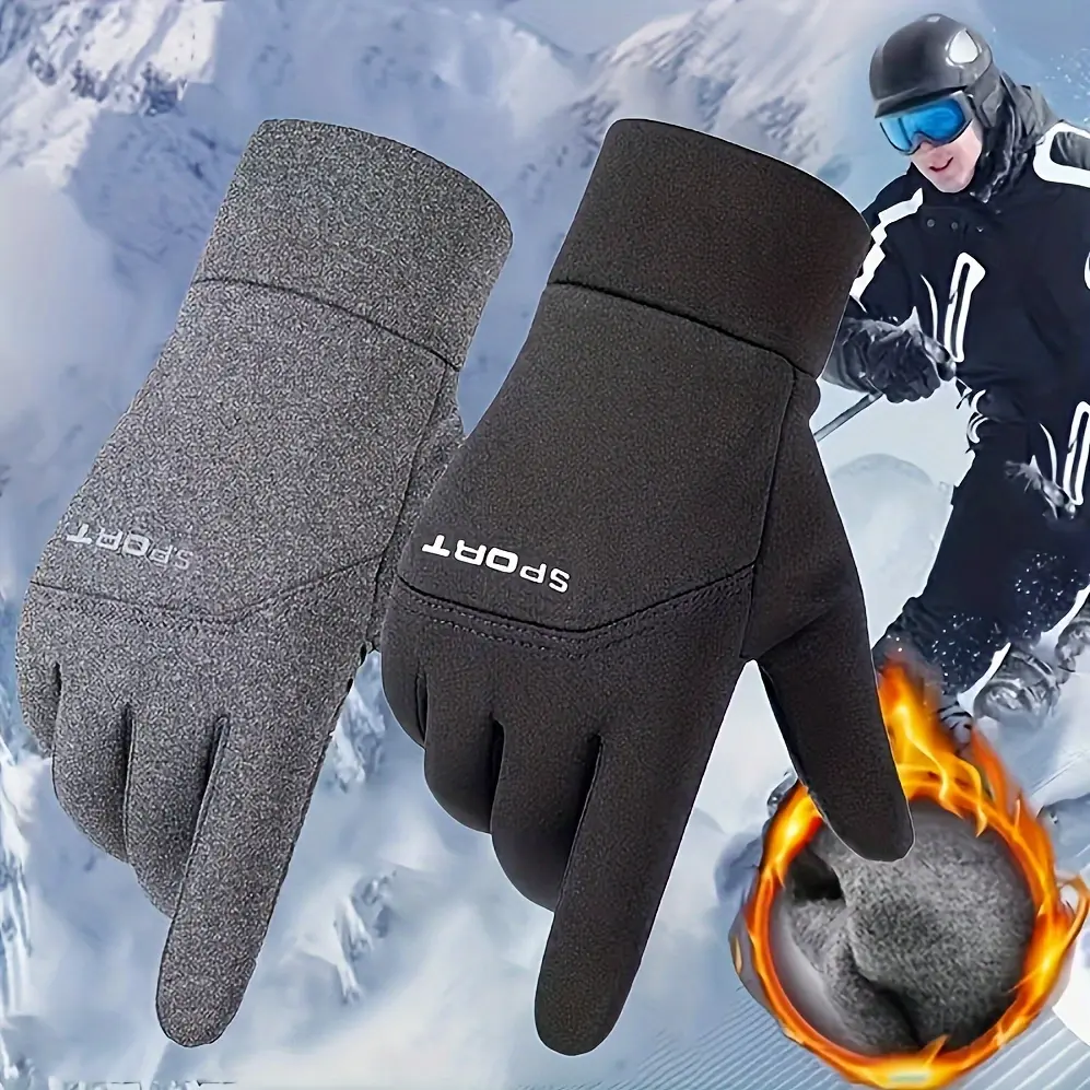 Winter Outdoor Insulated Gloves for Men, Waterproof Touchscreen Gloves for Sports Cycling Skiing, Keep Hands Warm