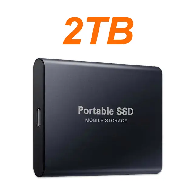 2TB Large Capacity External Hard Drive Quiet Operation Mobile Storage SSD USB3.2 Type-C High Speed Solid Stae Disk For PC MAC