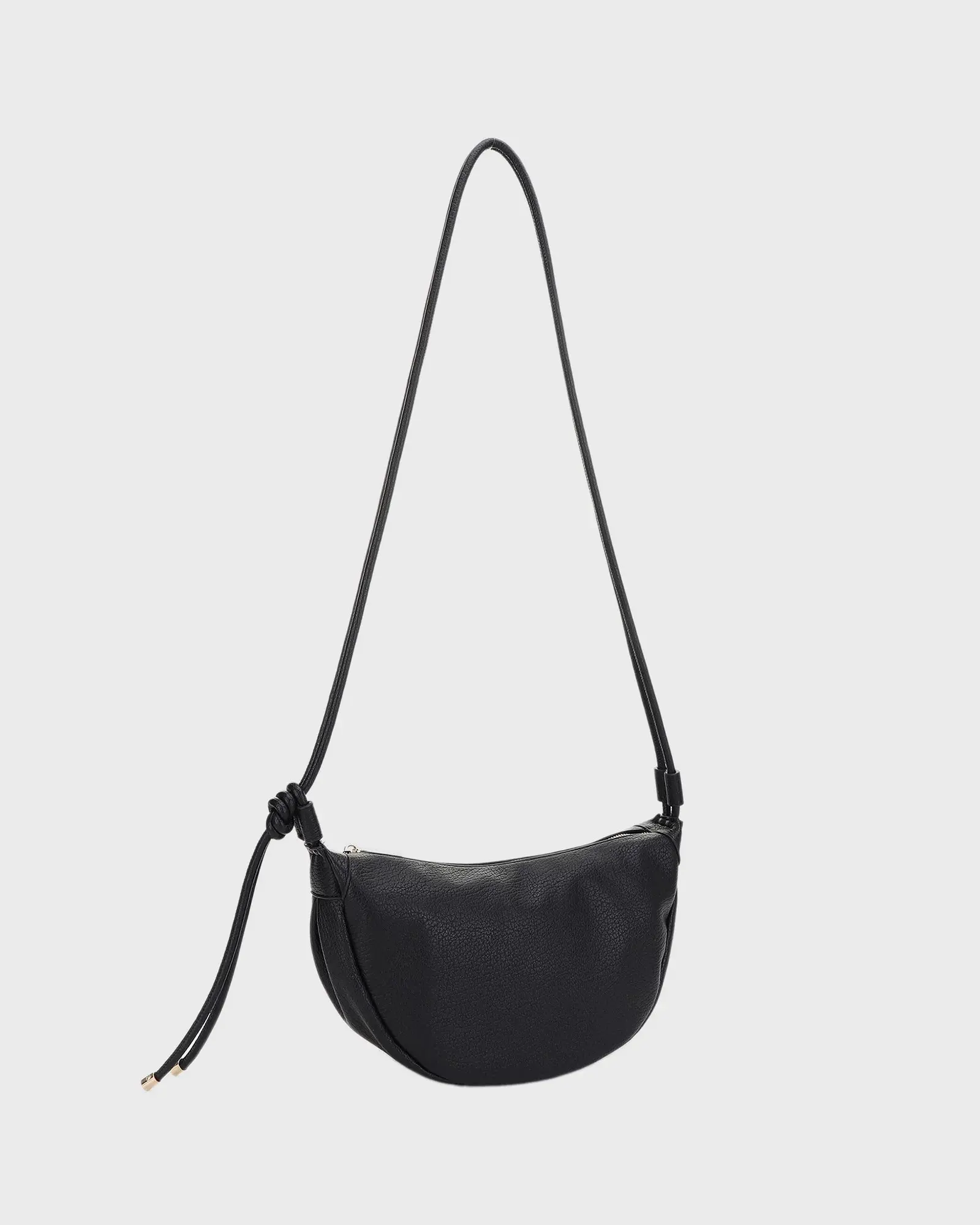 Women's Soft Half-Moon 3-in-1 Convertible Shoulder Bag - Adjustable Knotted Strap, Top Zip, Casual Everyday Carry Crossbody Purse