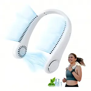 Rechargeable Neck Fan for Home Office Fitness, Portable Cooling Fan, Leafless Neck Fan, Wearable Bladeless Fan, Clip-On Fan, Compact Personal Cooler, Wearable Personal Fan, Rechargeable Wind Cooling