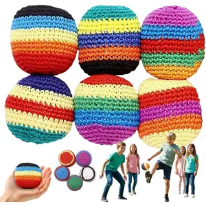 Funny Crochet Footbag Assorted Colors Woven Kickball Soft Knitted Kick Balls for Children and Beginners，Hacky Sack Dirtbag，Hacky Sacks，Footbag，Dirt Bag Hacky Sack，Hacky Sack Balls.