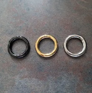 Clicker Segment Ring Hoop Earring Ear Black Gold Silver Steel 316L Surgical Steel 2g 4g 6g 8g 10g 12g 14g Piercing Kit Septum Nose Ear Unisex