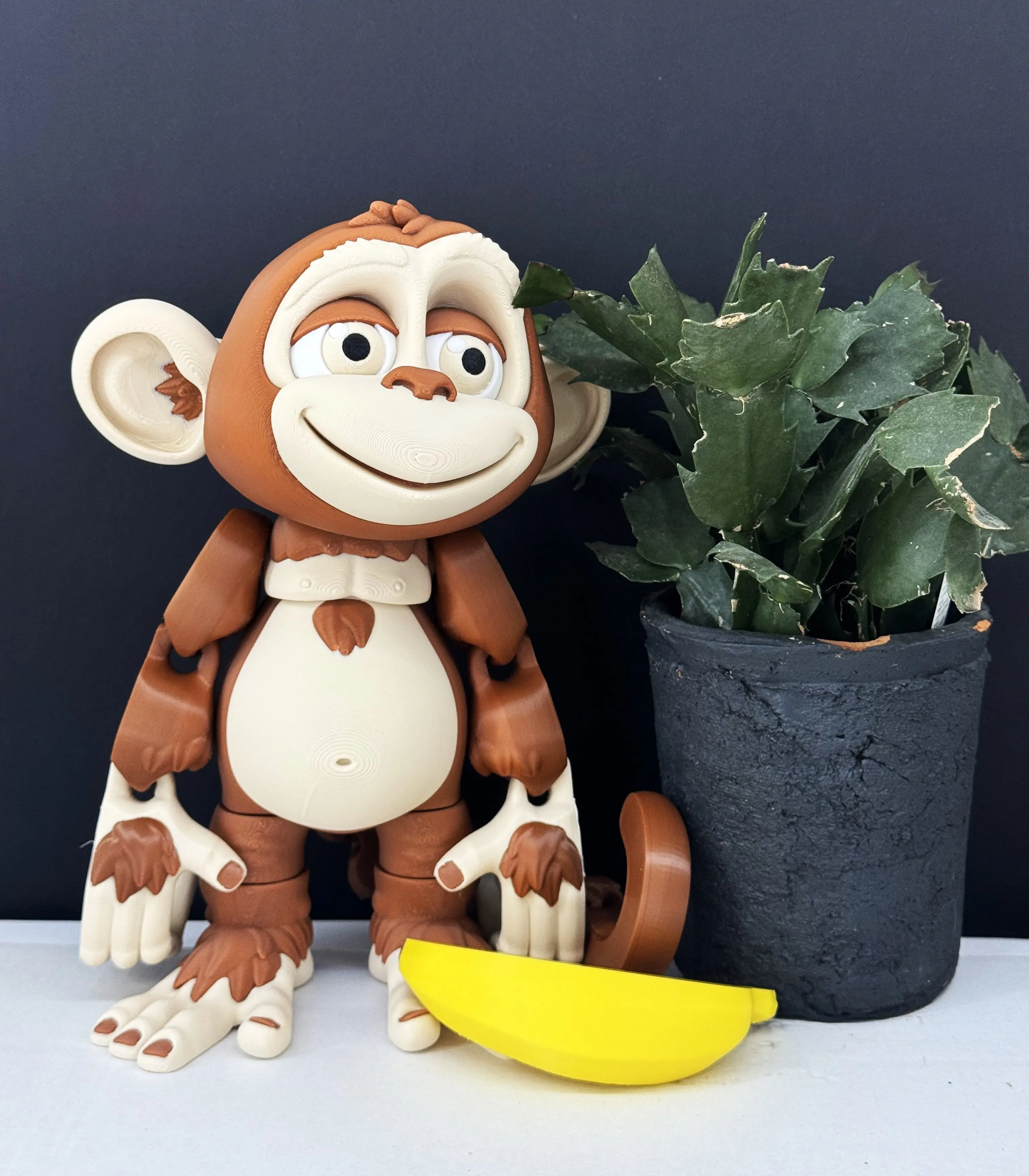 Jumbo 3D Printed Articulated Monkey Fidget Toy, 9" Posable Monkey, Stands on Its Own for Fun Poses and Display, Executive Desk Toy, Fidget Toy 3D Printed in USA