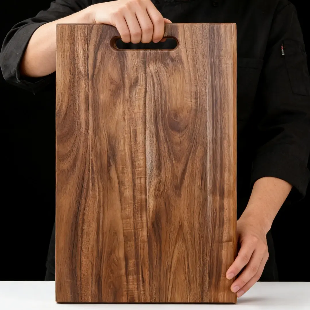 High-Quality Large Teak Cutting Board, Kitchen Chopping Block, Durable Chopping Board, Thick Heavy Chef's Counter with Tray, Full Wood Material, Wooden Cutting Boards, Food Grade Safe, Ideal for Home & Commercial Use