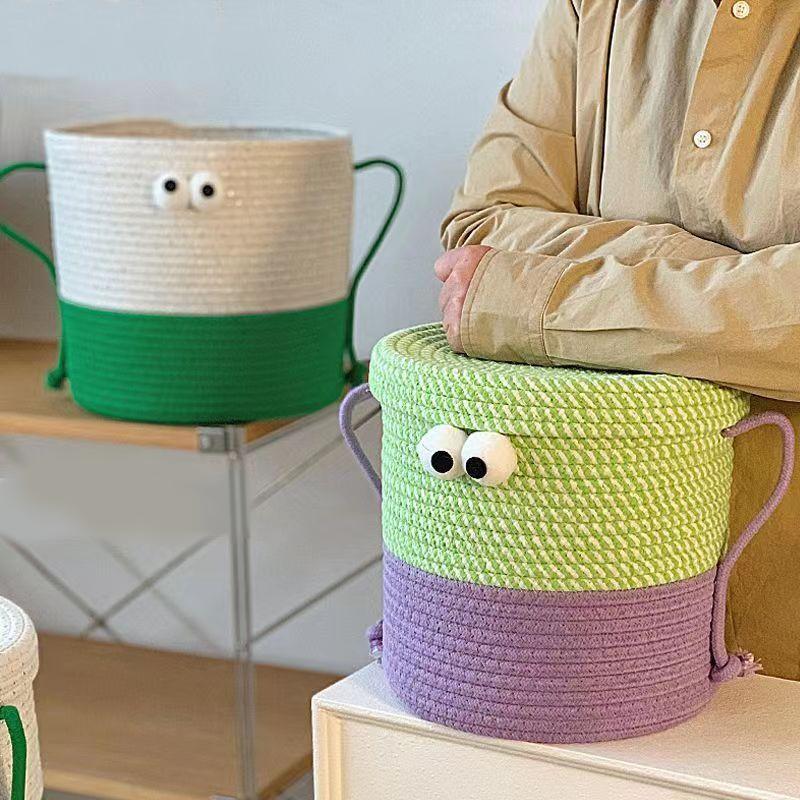 Mint Selected Handmade Little Monster Woven Basket laundry basket   baskets