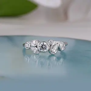 Mixed Cut Moissanite Bubble Statement Ring