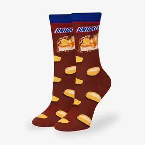 Women's Soft Everyday Crew Socks, Candy-Inspired Snickers Hungry Design