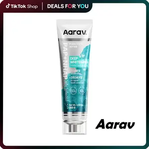 Aarav PAP Deep Whitening Toothpaste 8% Hydroxyapatite Added Fluoride Free Plastic Free Eco & Travel Friendly Remineralize with NHA Oral Repair 3.52 oz