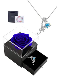 Minimalist Name Initial Pendant with Heart Sapphire, Personalized Letter Jewelry, Christmas Valentine's Day Mother's Day Gift for Women