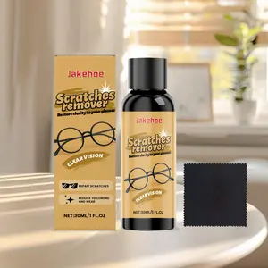 Jakehoe Eyeglass Scratch Remover, Gentle Polishing Care for Fine Scratches, Resin Glass Care Liquid, Eye Protection & Maintenance