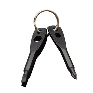 Screwdriver Keychain Set EDC Pocket Tool Hex Nut Wrench with Key Ring