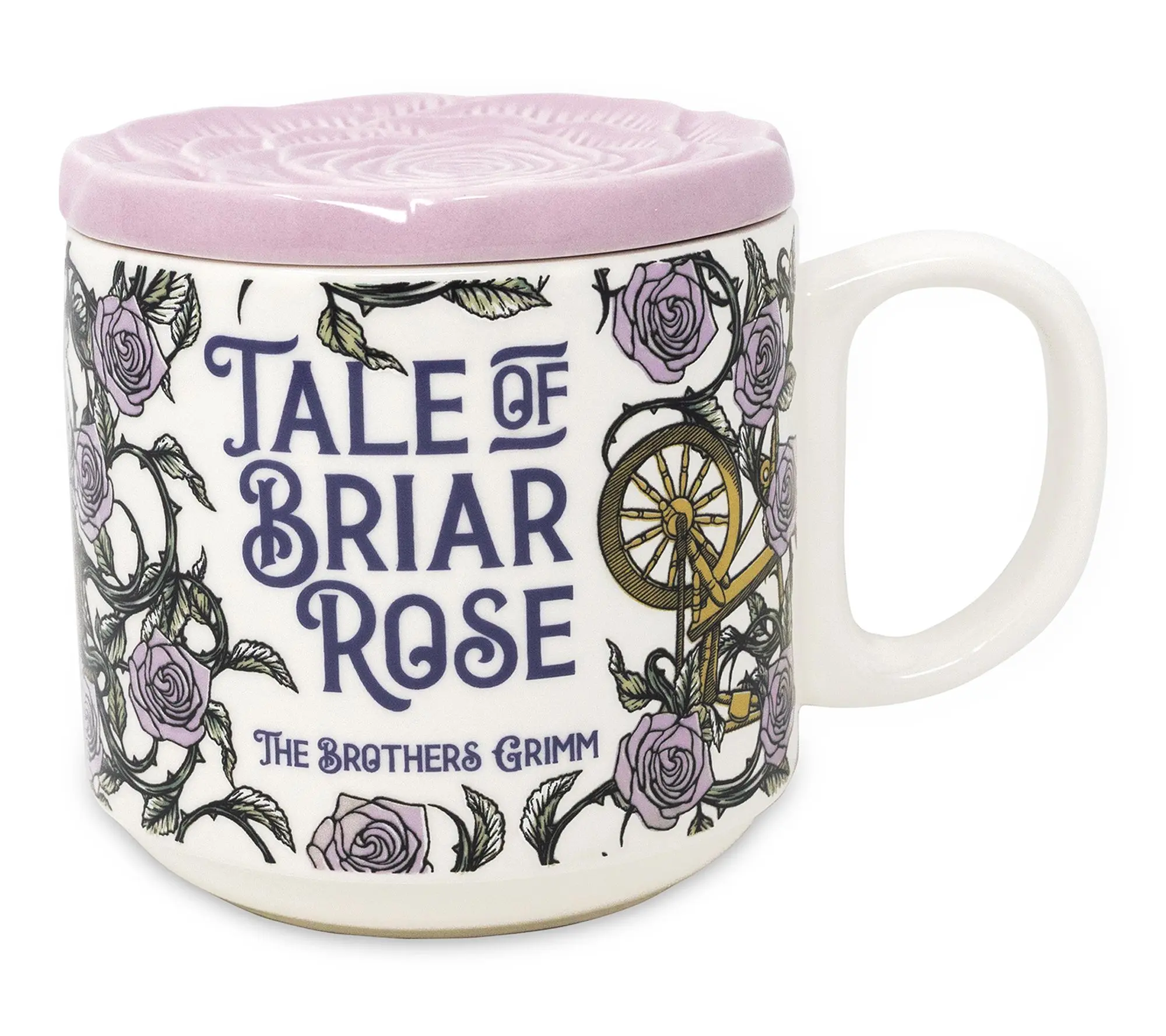 Ceramic Mug with Molded Lid, Briar Rose Ceramic Mug with Molded Lid, Briar Rose