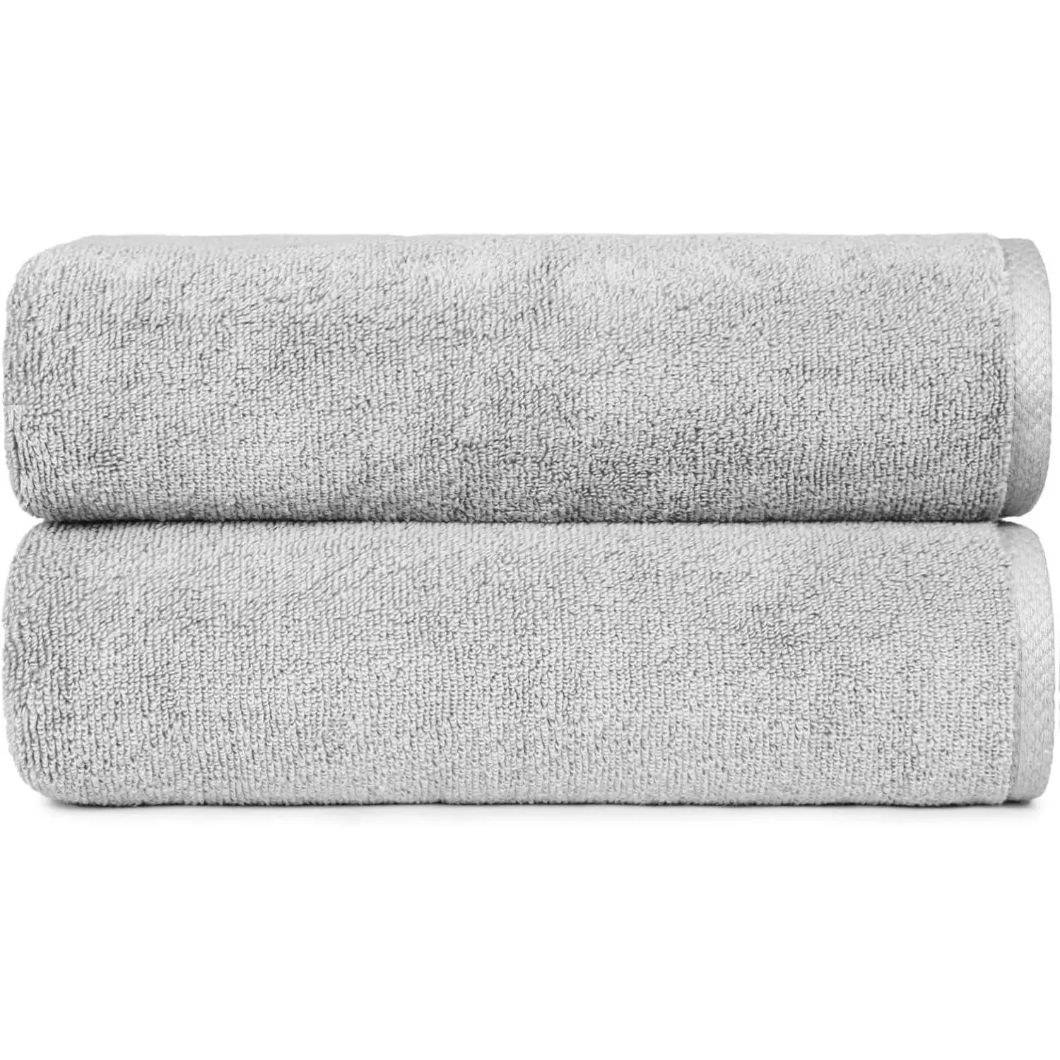 2 Piece Quick-Dry Oversize Bath Towel, 100% Cotton, Platinum, 54" x 30"