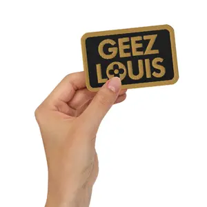 Geez Louis Iron-On Embroidered Patch 3 Inch Fashionable Twill Fabric Jacket & Bag Accessory Durable Heat Resistant