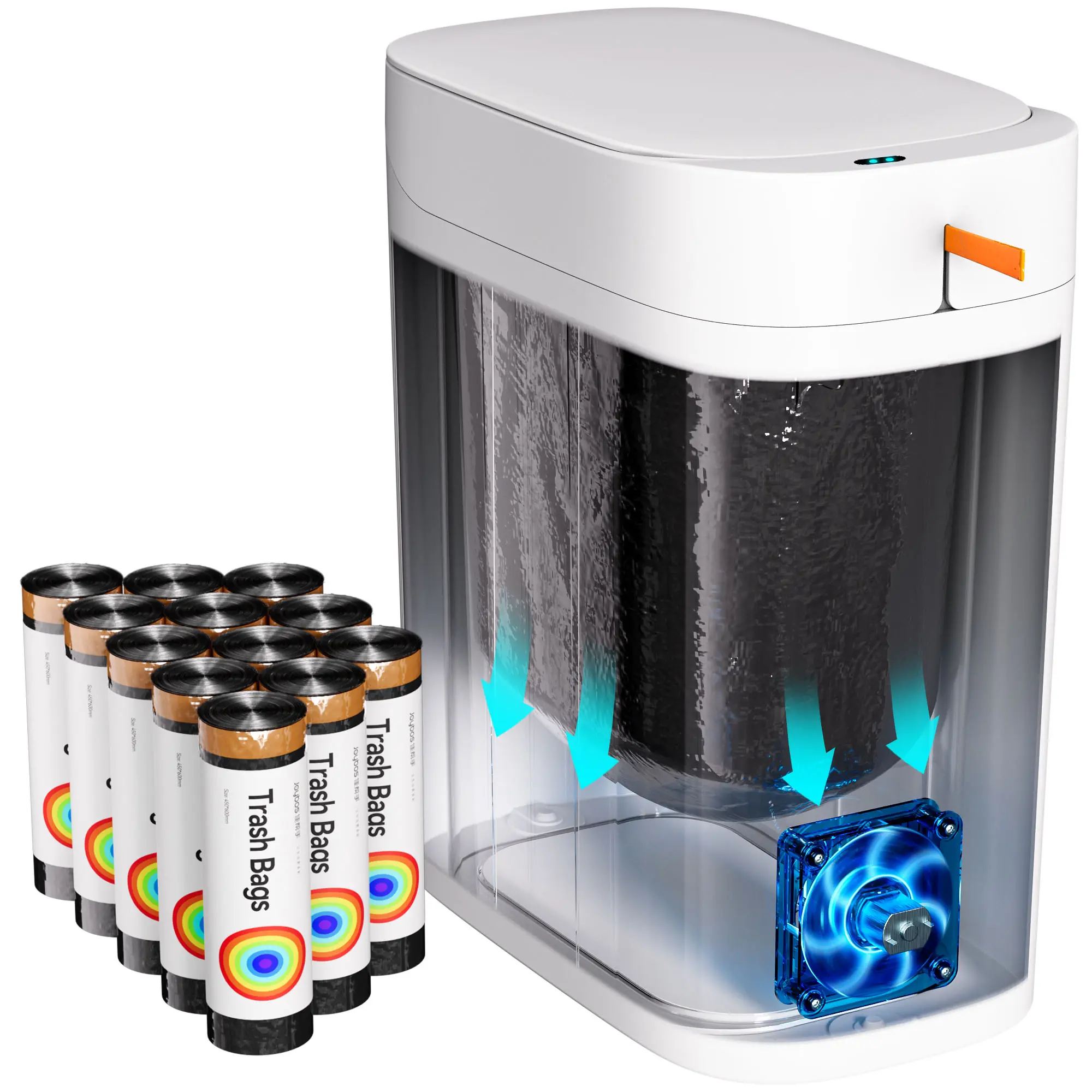 Bathroom Trash Can With Lid,Non-Contact Automatic Motion Sensor, Touch-Free Waterproof Trash Can, Electronic Auto On/Off Trash Can, Sealed Lid For Odor Prevention, Silent Closure,For Bathroom, Living Room And Office- Rechargeable Home Goods Restroom