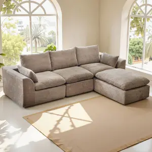 108” Vacuum Sealed Cloud Sofa - Expandable Modular Couch, No Assembly, Quick Expand, 2 Separate Packages, Easy Carry for Small Apartment, Trendy Living Room Upgrade