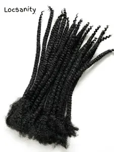 Curly Ended Textured Locs Real Human Hair Dreadlocks Extensions Handmade Medium 1/4" .5cm Width Pencil Sized - Sold 10 to a Bundle
