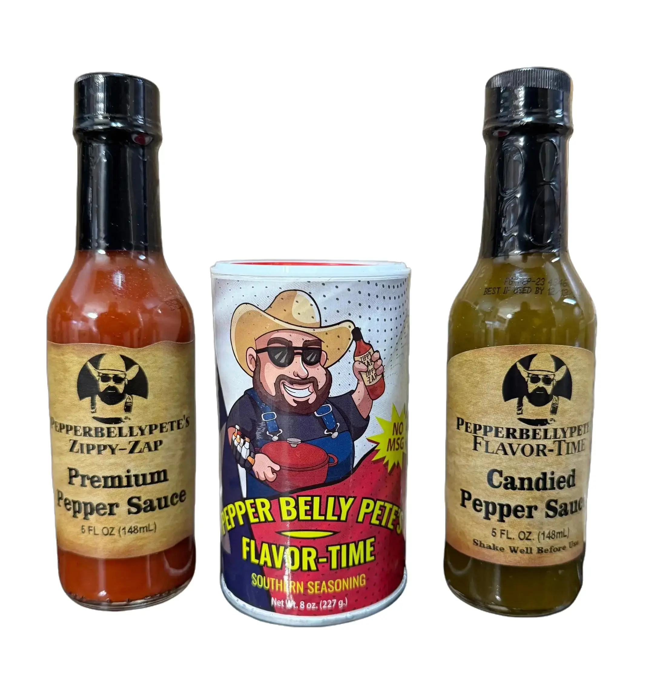 Pepper Belly Pete’s Variety 3-Pack, Hot Sauce Pepper, Condiments for Spicy Food with Rich Flavor Cooking Sauce