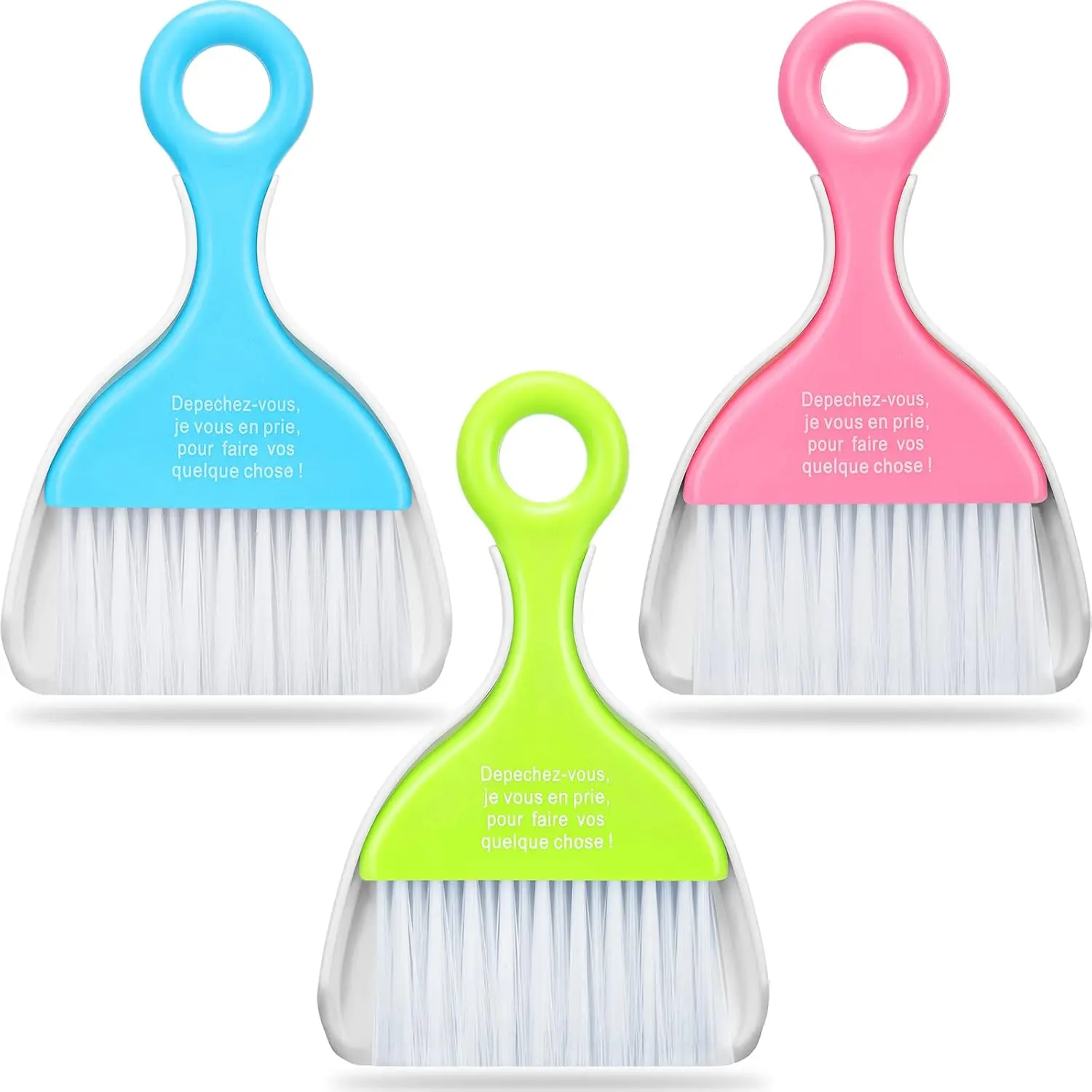 3-Piece Plastic Mini Dustpan & Brush Set, Compact Home Care Cleaning Tool for Keyboard, Countertop