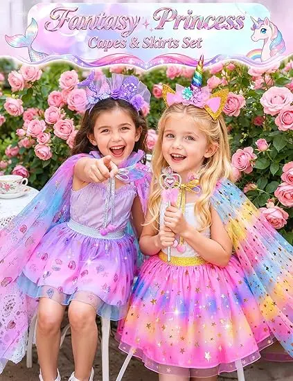 Summer Spring Gift Princess Dress Up Clothes for Little Girls 3 4 5 6, Kids Princess Capes Tutu Skirts Crown Wand Princess Toys Gift for Toddler Girls 3 4 5 6 - TikTok Shop Summer Spring Gift Princess Dress Up Clothes for Little Girls 3 4 5 6, Kids Princess Capes Tutu Skirts Crown Wand Princess Toys Gift for Toddler Girls 3 4 5 6 - TikTok Shop