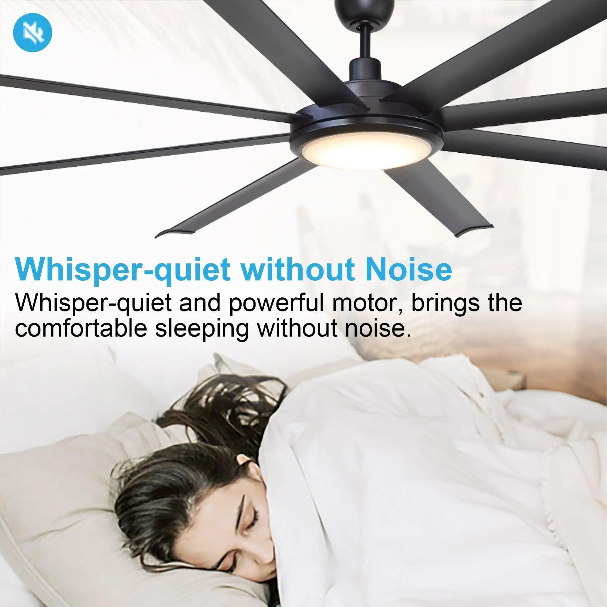 75 Inch Industrial Ceiling Fan with LED Light & Remote | DC Motor, Reversible, Downrod Mount 75 Inch Industrial Ceiling Fan with LED Light & Remote | DC Motor, Reversible, Downrod Mount