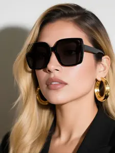 Unisex Vintage Square Frame Sunglasses, Trendy Casual Sunglasses for Everyday Use, Fashion Accessories for Outdoor Activities