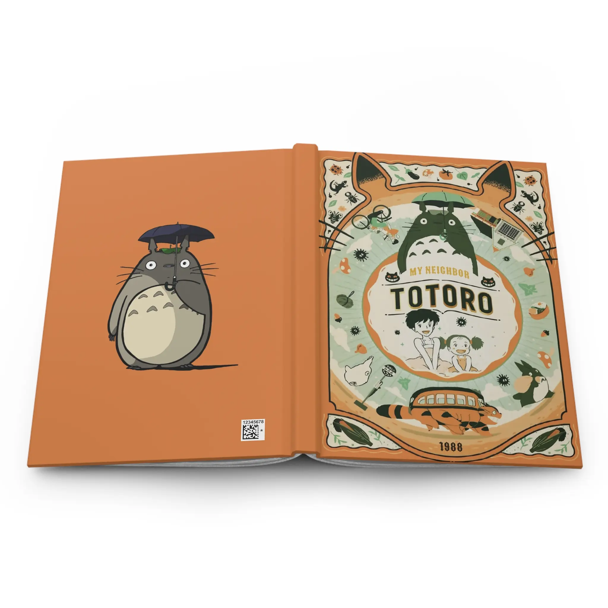 My Neighbor Totoro Hardcover Journal Notebook, Totoro Journal, Anime Notebook, Studio Ghibli Journal, Cat Bus Notebook, Anime Gift
