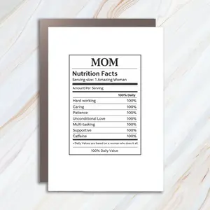 Mother Nutrition Facts Greeting Card, Best Mom Ever, Mother’s Day Card, Mama Card, Happy Mother’s Day MC89