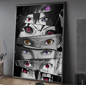 Naruto Poster Eyes Manga Poster Colorful Art Poster Naruto, Itachi, Kakashi, Madara, Sasuke, Pain