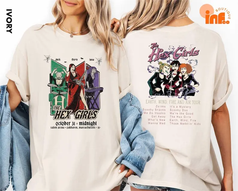 The Hex Girls Shirt, The Hex Girls Rock Band Shirt, Halloween Retro 90s Shirt, Halloween Shirt, 90s Nostalgia Tee, The Hex Girls Lover Gift Fabric Fit