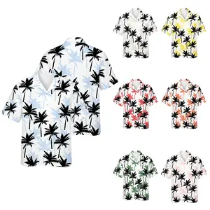 Beach Shirts for Men Short Sleeve Button Down Tropical Print Summer Hawaiian Shirt Casual Menswear Top Short Sleeve Collared Breathable Summer Beach Outfit