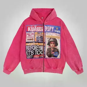 Oversized Zip-Up Hoodie, Statement Graphic Sweatshirt, Retro Streetwear, Y2K Unisex Jacket Gift for Him or Her, 2025 Bold Look