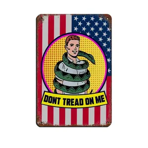 Vintage Metal Tin Signs Vintage DONT TREAD ON ME Metal Signs, Customize for Office, Business, Home, Workplace, Airbnb, Delivery Signs, Rust Free,Aluminum, Fade Resistant