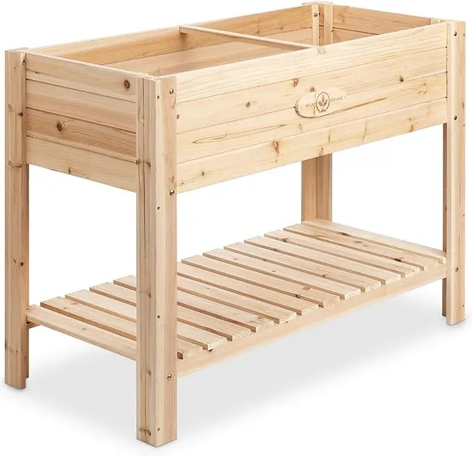 Boldly Growing Cedar Raised Planter Box with Legs – Elevated Wood Raised Garden Bed Kit – Grow Herbs and Vegetables Outdoors – Naturally Rot-Resistant - Unmatched Strength Lasts Years (4x2)
