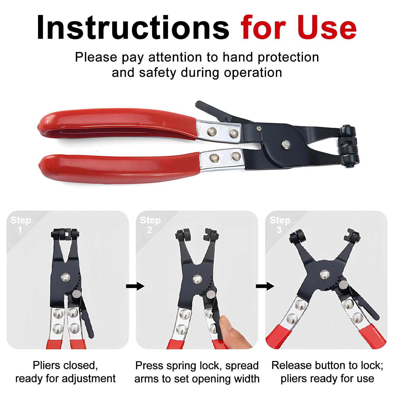 Automotive Repair Tool Kit – Hose Clamp Pliers Set, Electrical Disconnect Tool, Trim Clip Remover, CV Boot Clamp Pliers, Heavy Duty Car Hose & Connector Removal Kit, Mechanic Must-Have for Auto Repair & Maintenance