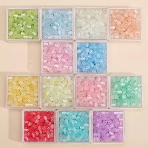 【A015】4mm Glass Seed Beads, Ice Jade Effect, Striped Cat's Eye Round Beads, DIY Handmade Jewelry Accessories, Loose Beads, Mixed Beads Beaded Set Adjustable Beaded Design