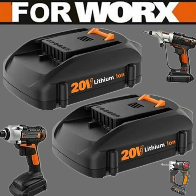 2-Pack High-Efficiency Power Tool Battery, 20V MAX Extend Lithium-Ion for WORX WA3520, WA3525, WA3575, WG155, WG5