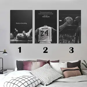 Set of 3 K-K.B Basketball Sports Motivational Style Premium Wall Art Poster Unframed HD Print Home Office Decor Unique Trendy Gift