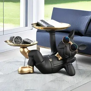 Bulldog Design Tray Statue, Creative Desktop Ornament, Home Decor for Living Room Bedroom, Room Decor, Home Decor, Bedroom Accessories